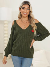 Autumn/Winter Top Deep V Sexy Off Shoulder Loose Hooded Sweater for Women - V.I.P Digital Presence