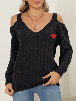 Autumn/Winter Top Deep V Sexy Off Shoulder Loose Hooded Sweater for Women - V.I.P Digital Presence