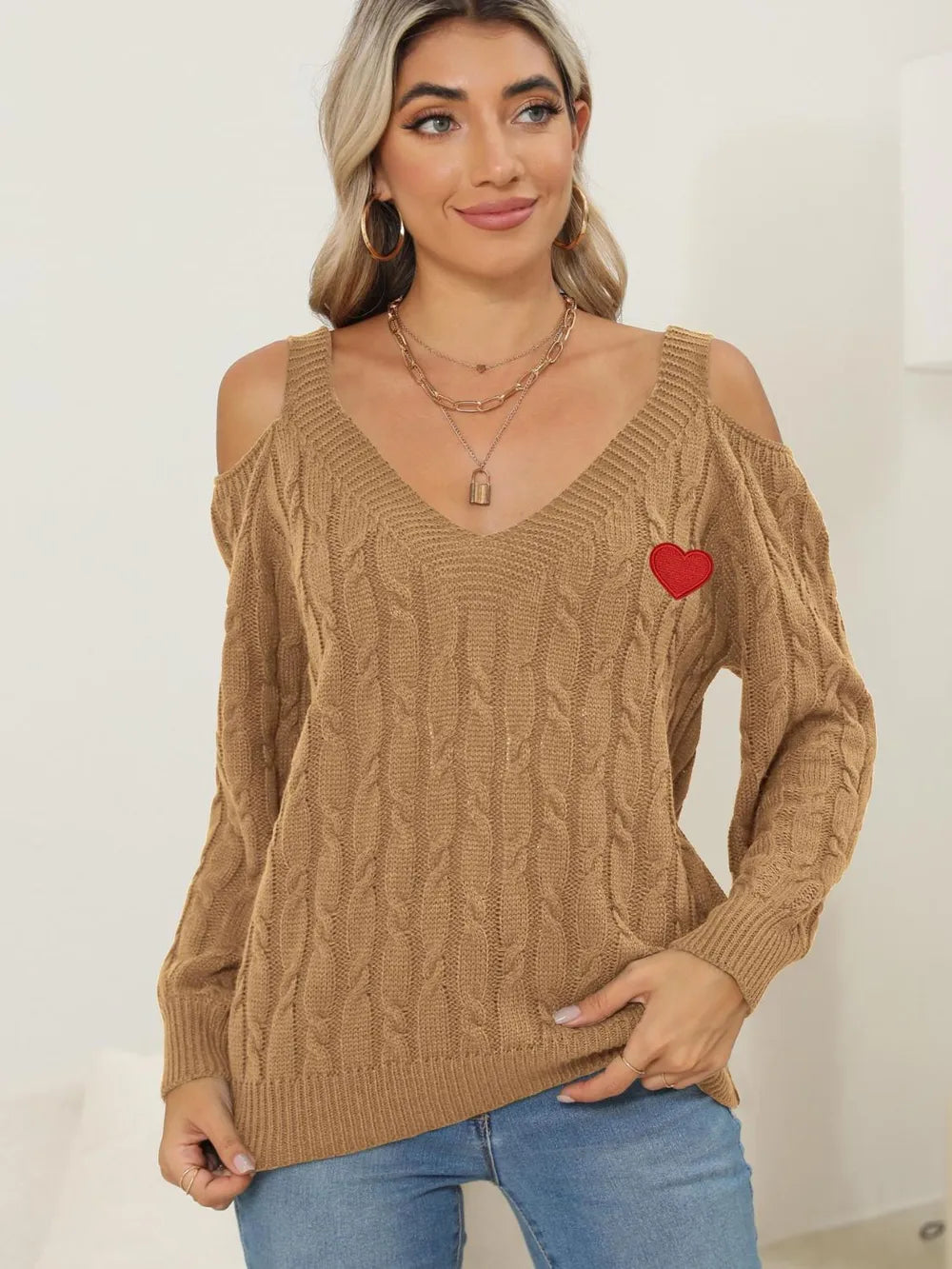 Autumn/Winter Top Deep V Sexy Off Shoulder Loose Hooded Sweater for Women - V.I.P Digital Presence