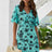 Backless Ruffled Printed V-Neck Dress - V.I.P Digital Presence