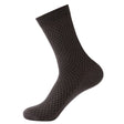 Bamboo fiber cotton socks mid tube men's socks double needle dark flower square grid socks - V.I.P Digital Presence