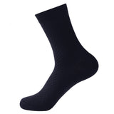 Bamboo fiber cotton socks mid tube men's socks double needle dark flower square grid socks - V.I.P Digital Presence