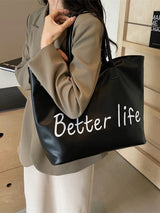 BETTER LIFE PU Leather Tote Bag - V.I.P Digital Presence