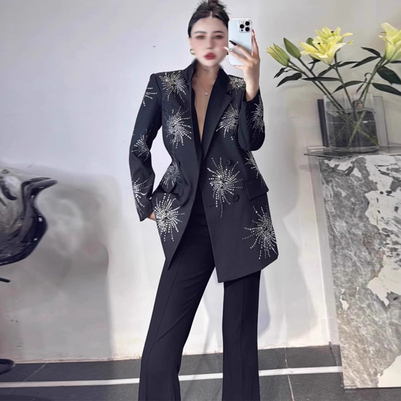 Black high-end suit jacket for women loose fitting suit for women - V.I.P Digital Presence