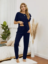 Boat Neck Top and Pants Lounge Set - V.I.P Digital Presence