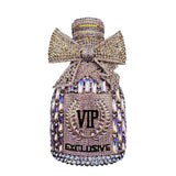 Bow Champagne Wine Bottle Diamond Set Banquet Bag Crystal Handbag for Women - V.I.P Digital Presence