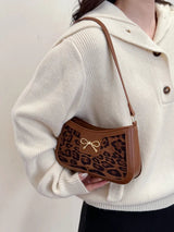 Bow Leopard PU Leather Handbag - V.I.P Digital Presence