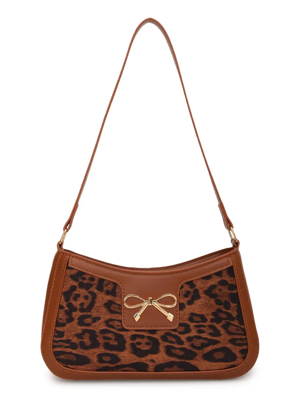 Bow Leopard PU Leather Handbag - V.I.P Digital Presence