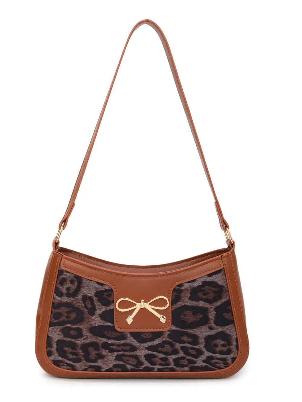 Bow Leopard PU Leather Handbag - V.I.P Digital Presence