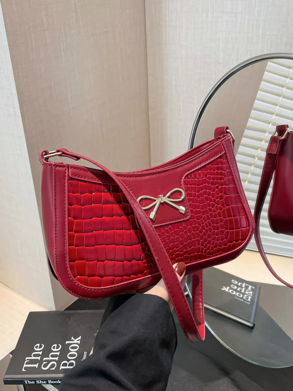 Bow PU Leather Shoulder Bag - V.I.P Digital Presence