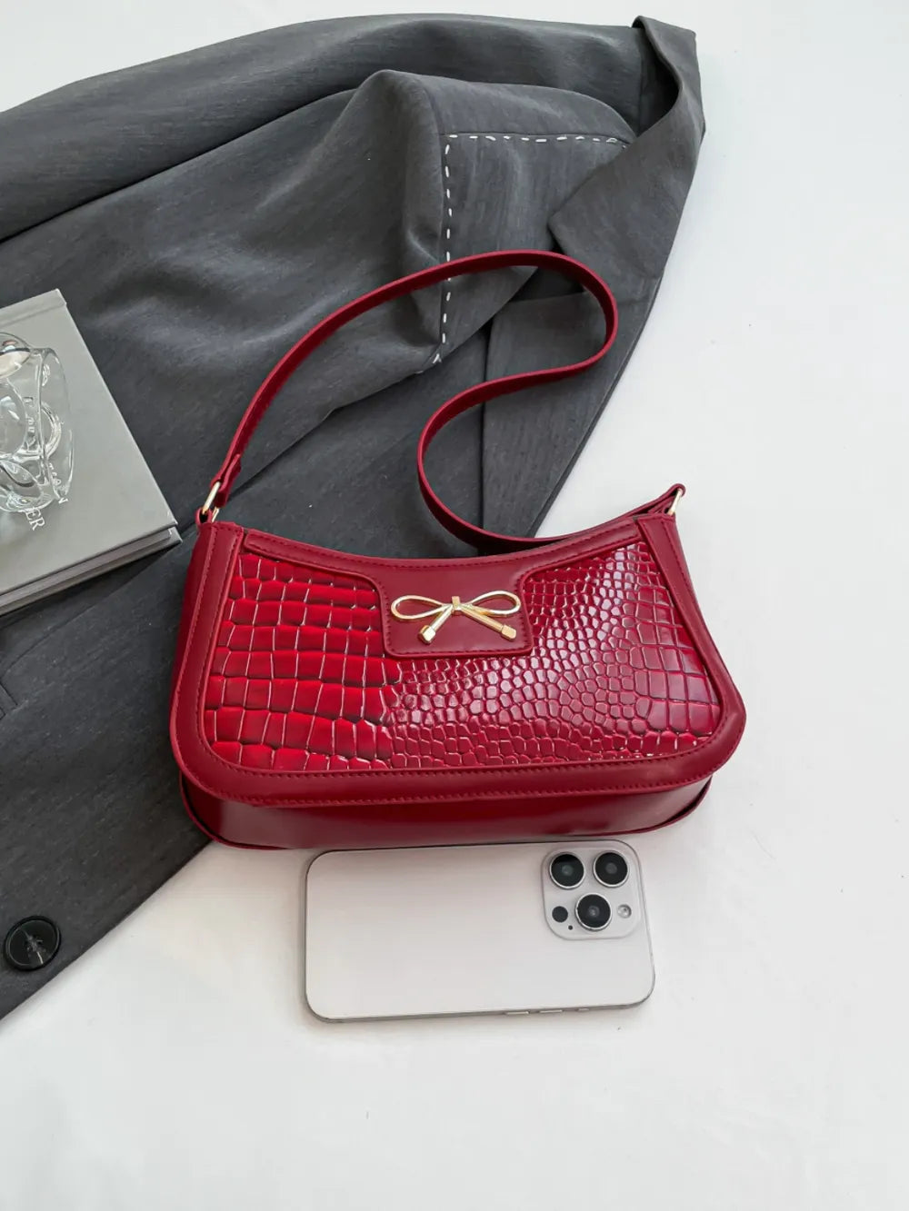 Bow PU Leather Shoulder Bag - V.I.P Digital Presence