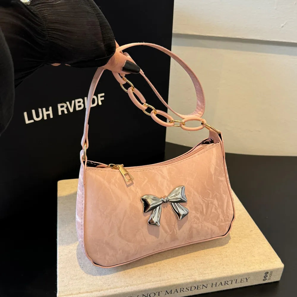 Bow PU Leather Shoulder Bag - V.I.P Digital Presence