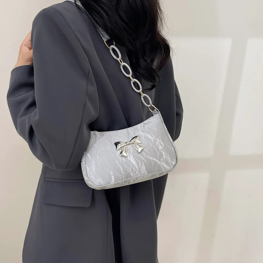 Bow PU Leather Shoulder Bag - V.I.P Digital Presence