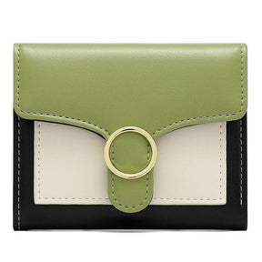Brand Designer Geometric Panelled Trifold Women Wallet Pu Leather Zipper Coin Ladies Small Purse Card Holder Short Female Wallet - V.I.P Digital Presence