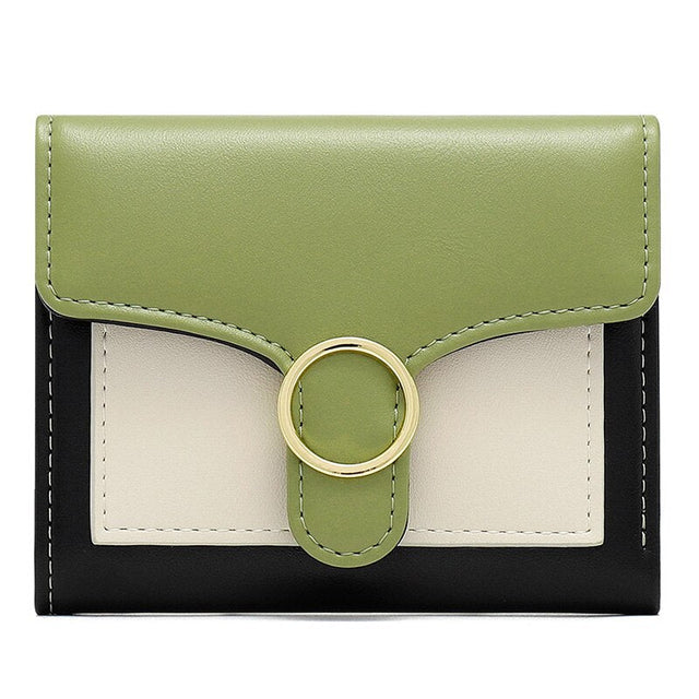 Brand Designer Geometric Panelled Trifold Women Wallet Pu Leather Zipper Coin Ladies Small Purse Card Holder Short Female Wallet - V.I.P Digital Presence