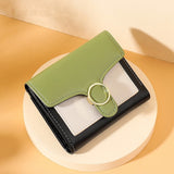 Brand Designer Geometric Panelled Trifold Women Wallet Pu Leather Zipper Coin Ladies Small Purse Card Holder Short Female Wallet - V.I.P Digital Presence