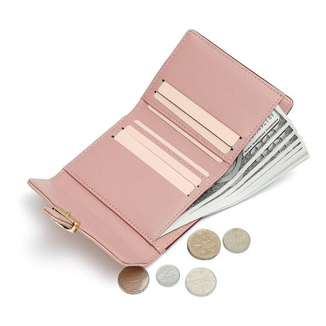 Brand Designer Geometric Panelled Trifold Women Wallet Pu Leather Zipper Coin Ladies Small Purse Card Holder Short Female Wallet - V.I.P Digital Presence