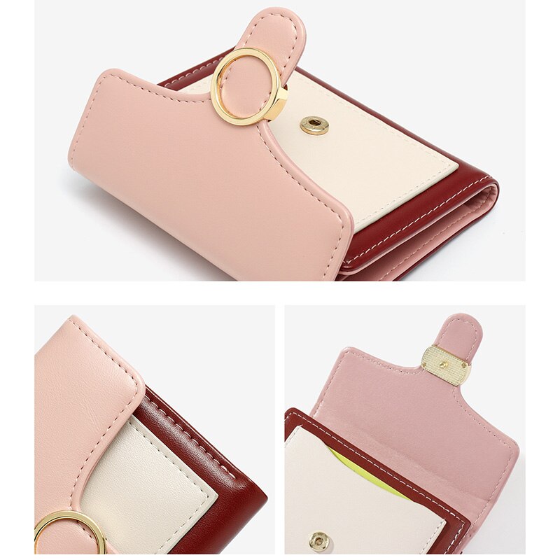 Brand Designer Geometric Panelled Trifold Women Wallet Pu Leather Zipper Coin Ladies Small Purse Card Holder Short Female Wallet - V.I.P Digital Presence