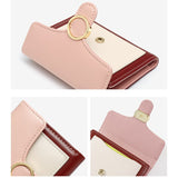 Brand Designer Geometric Panelled Trifold Women Wallet Pu Leather Zipper Coin Ladies Small Purse Card Holder Short Female Wallet - V.I.P Digital Presence