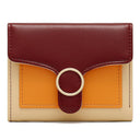 Brand Designer Geometric Panelled Trifold Women Wallet Pu Leather Zipper Coin Ladies Small Purse Card Holder Short Female Wallet - V.I.P Digital Presence