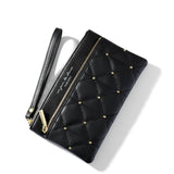 Brand Wristband Rivet Plaid Women Wallets Pu Leather Phone Pocket Card Holder Ladies Coin Purse Long Wallet Clutch Female Bag - V.I.P Digital Presence