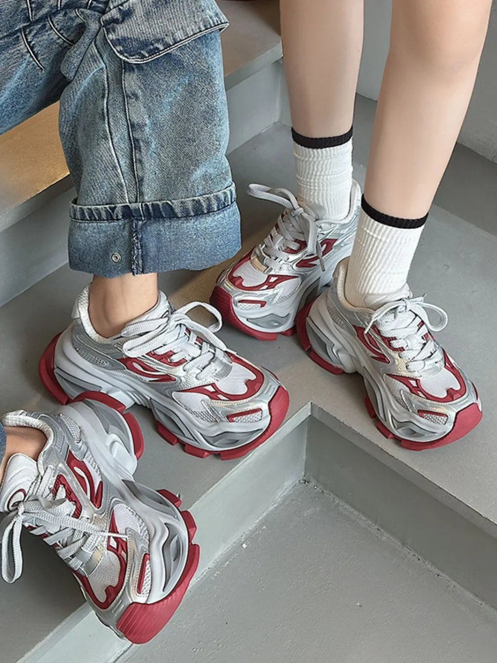 Breathable Chunky Platform Sneakers - V.I.P Digital Presence