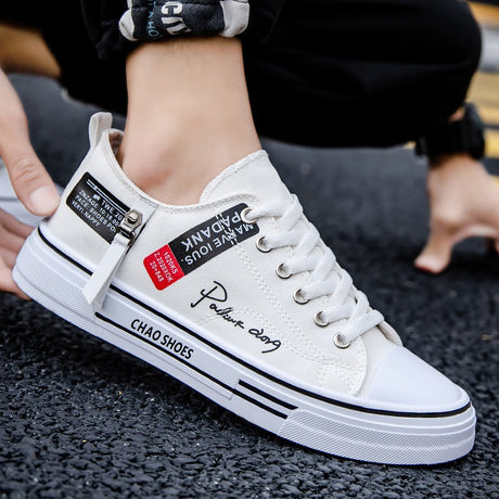 Breathable men's canvas shoes, Hong Kong style men's shoes, casual cloth shoes, trendy, lightweight, low top board shoes - V.I.P Digital Presence