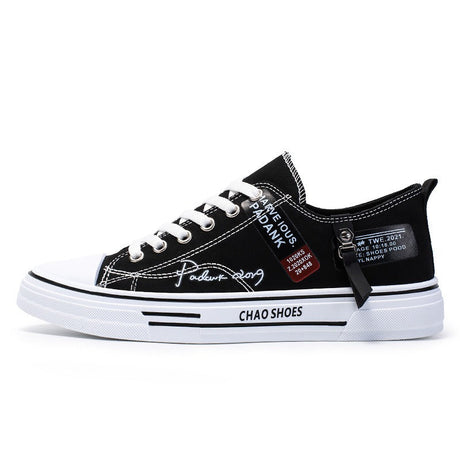Breathable men's canvas shoes, Hong Kong style men's shoes, casual cloth shoes, trendy, lightweight, low top board shoes - V.I.P Digital Presence