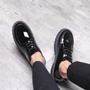 Bright leather casual leather shoes, men's business formal wear, British men's shoes, youth trend, versatile, thick soled, height increasing small leather shoes - V.I.P Digital Presence