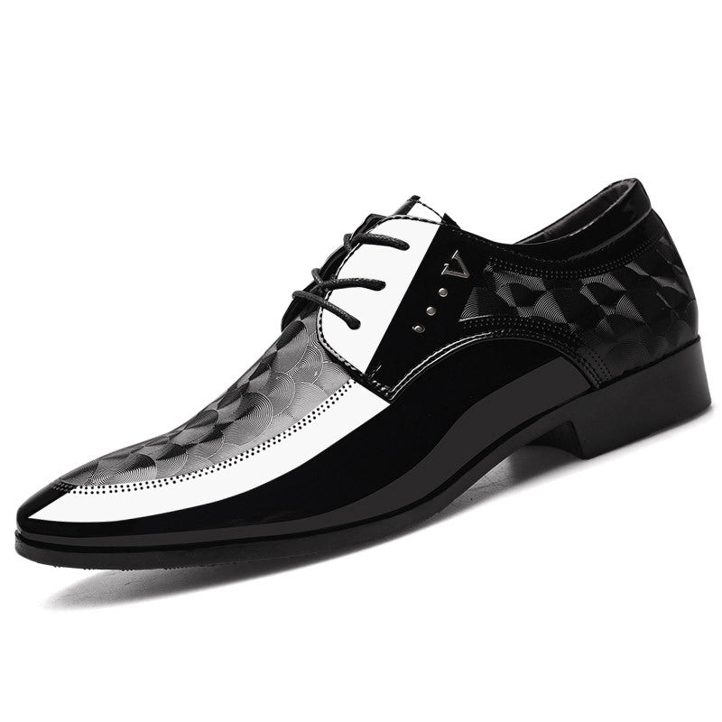Bright leather shoes for men's business dress shoes, plus size men's shoes, versatile wedding shoes - V.I.P Digital Presence