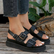 Buckle Open Toe Platform Sandals - V.I.P Digital Presence