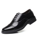 Business formal men's three pointed captain standard leather shoes, security black casual shoes - V.I.P Digital Presence