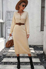 Button knit sweater dress fashionable temperament commuting women's sweater women - V.I.P Digital Presence