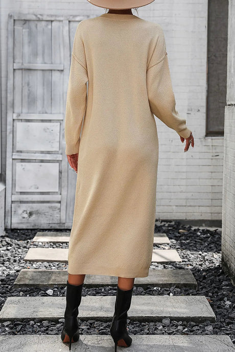 Button knit sweater dress fashionable temperament commuting women's sweater women - V.I.P Digital Presence