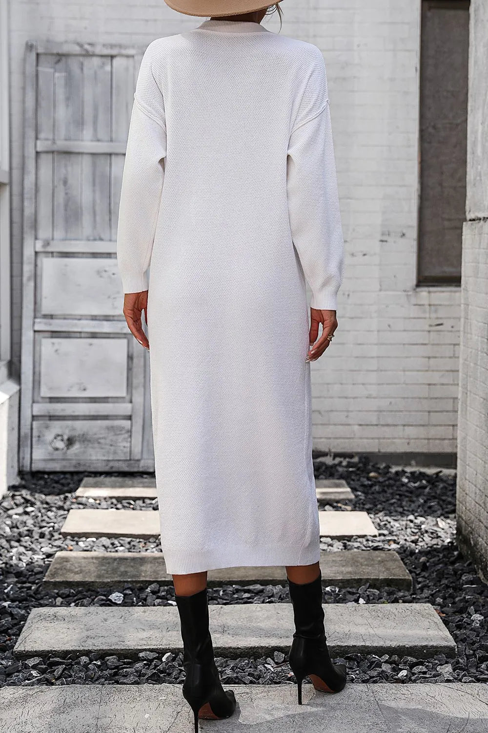 Button knit sweater dress fashionable temperament commuting women's sweater women - V.I.P Digital Presence