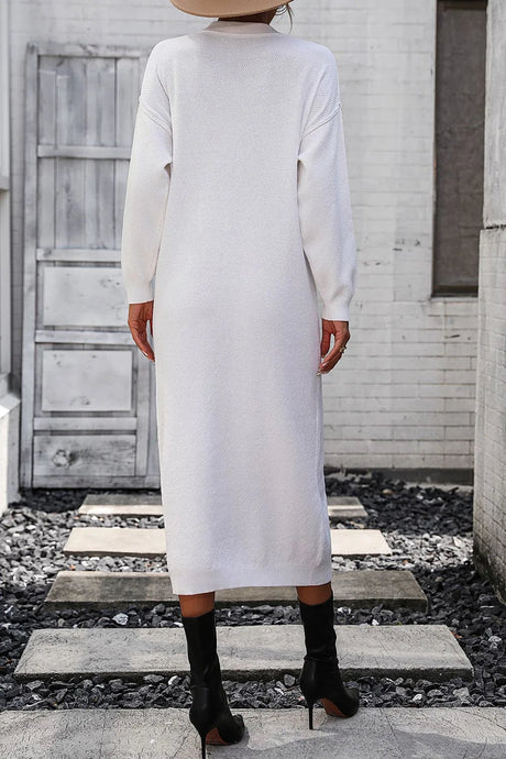 Button knit sweater dress fashionable temperament commuting women's sweater women - V.I.P Digital Presence