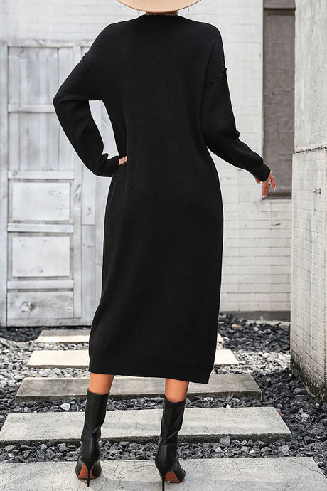 Button knit sweater dress fashionable temperament commuting women's sweater women - V.I.P Digital Presence