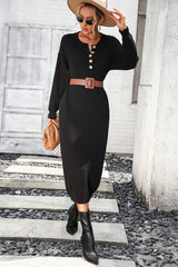 Button knit sweater dress fashionable temperament commuting women's sweater women - V.I.P Digital Presence