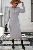 Button knit sweater dress fashionable temperament commuting women's sweater women - V.I.P Digital Presence