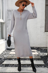 Button knit sweater dress fashionable temperament commuting women's sweater women - V.I.P Digital Presence