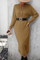 Button knit sweater dress fashionable temperament commuting women's sweater women - V.I.P Digital Presence