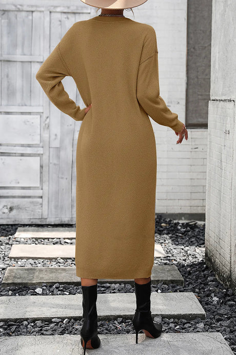 Button knit sweater dress fashionable temperament commuting women's sweater women - V.I.P Digital Presence