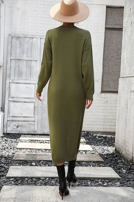 Button knit sweater dress fashionable temperament commuting women's sweater women - V.I.P Digital Presence