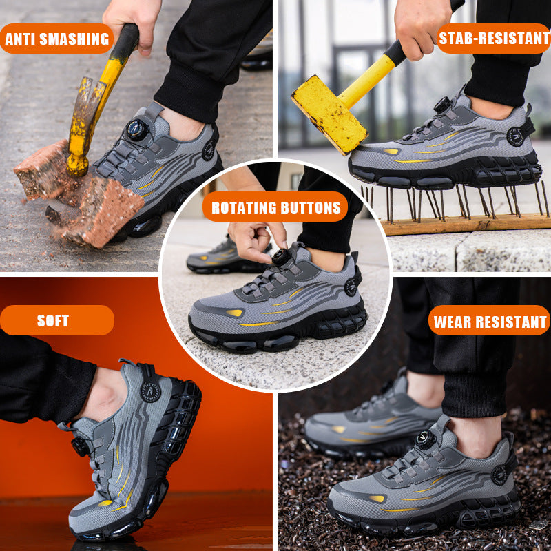 Button on/off no tie wear-resistant shoes anti smashing and anti piercing breathable and safe shoes for summer - V.I.P Digital Presence