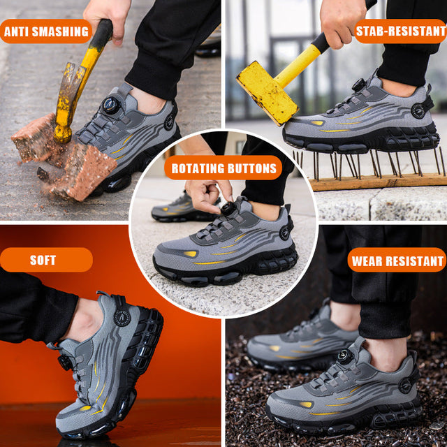 Button on/off no tie wear-resistant shoes anti smashing and anti piercing breathable and safe shoes for summer - V.I.P Digital Presence