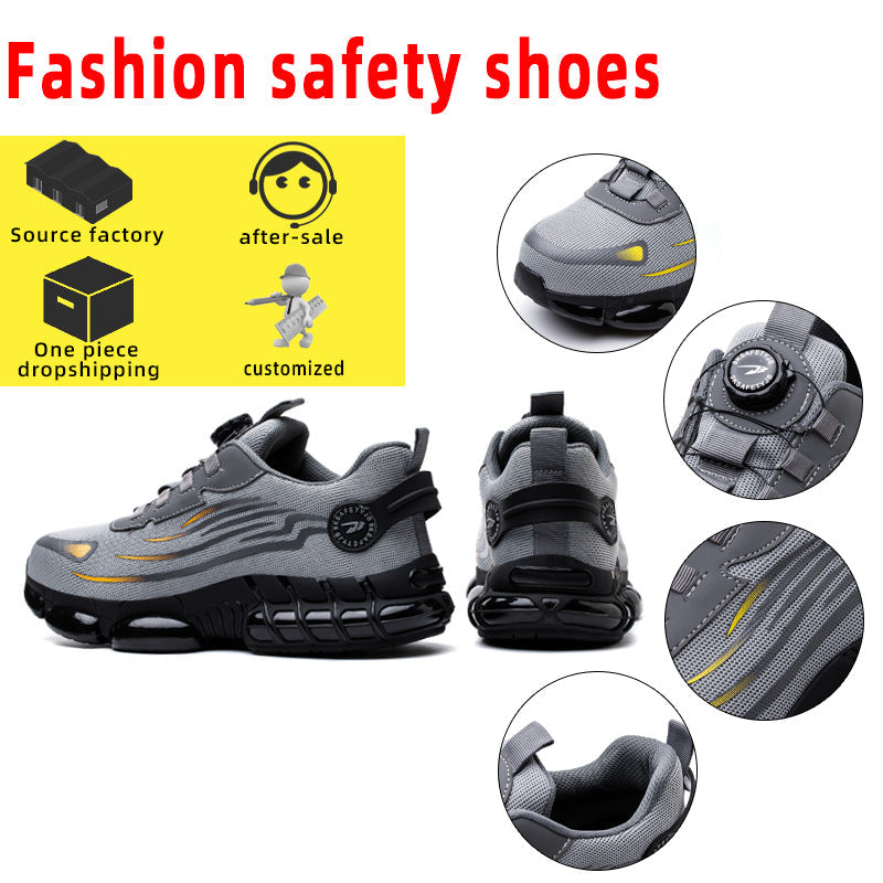Button on/off no tie wear-resistant shoes anti smashing and anti piercing breathable and safe shoes for summer - V.I.P Digital Presence