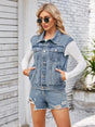 Button Up Cap Sleeve Denim Jacket - V.I.P Digital Presence
