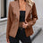 Button Up Collared Neck Blazer - V.I.P Digital Presence