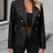 Button Up Collared Neck Blazer - V.I.P Digital Presence