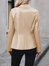 Button Up Collared Neck Blazer - V.I.P Digital Presence
